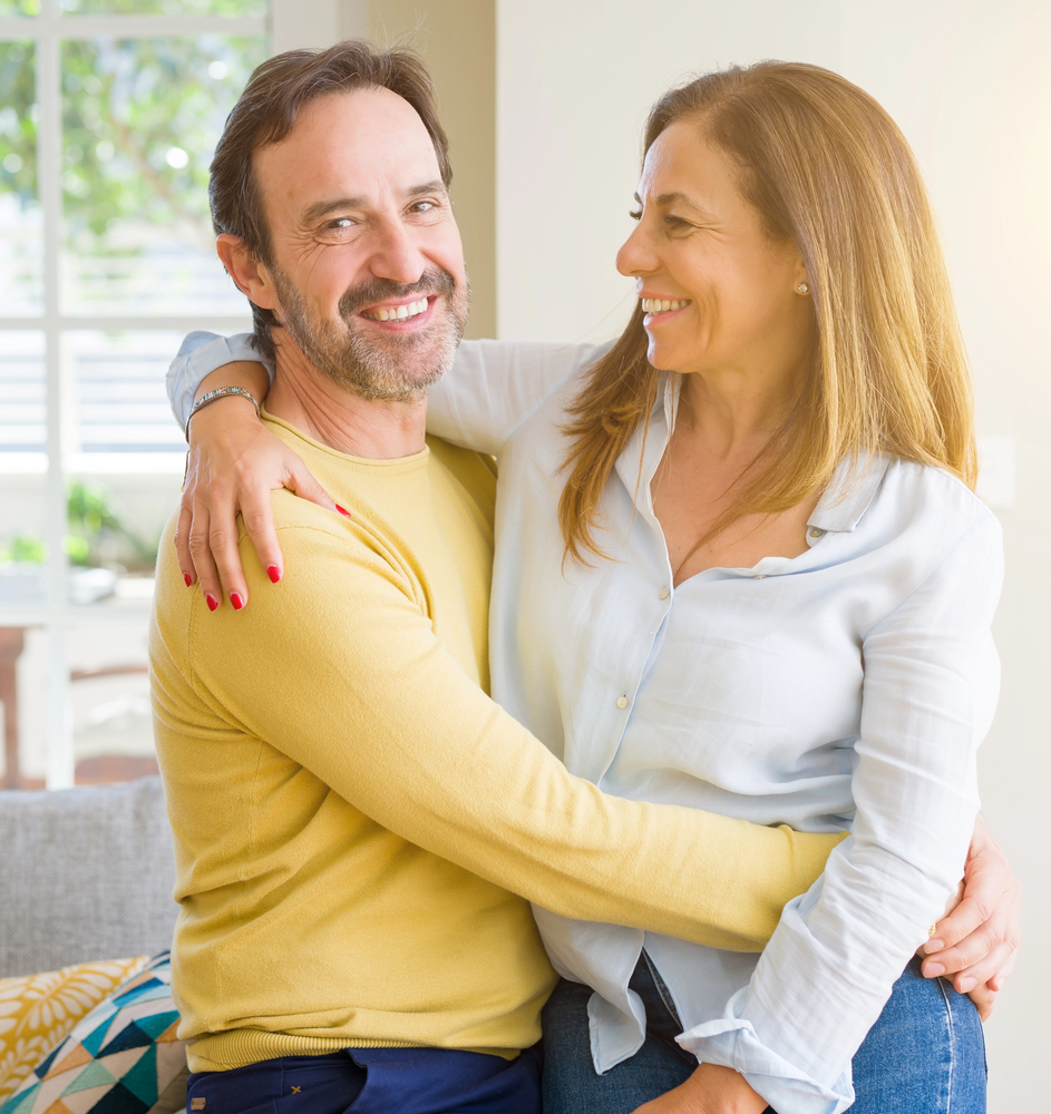 Middle age romantic happy couple