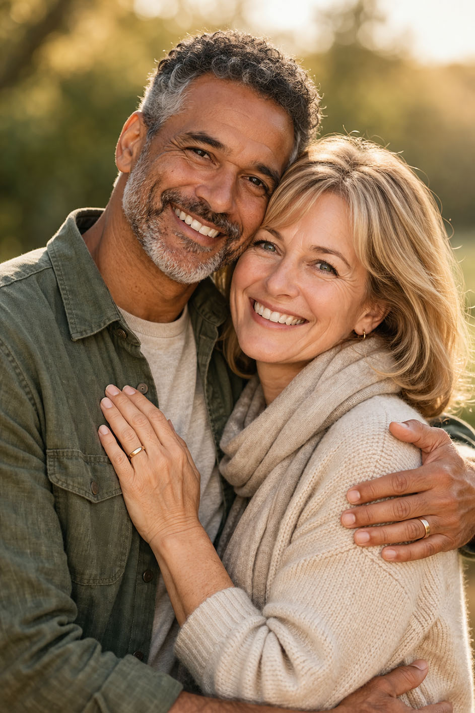 Portrait of a happy middle-aged couple outdoors